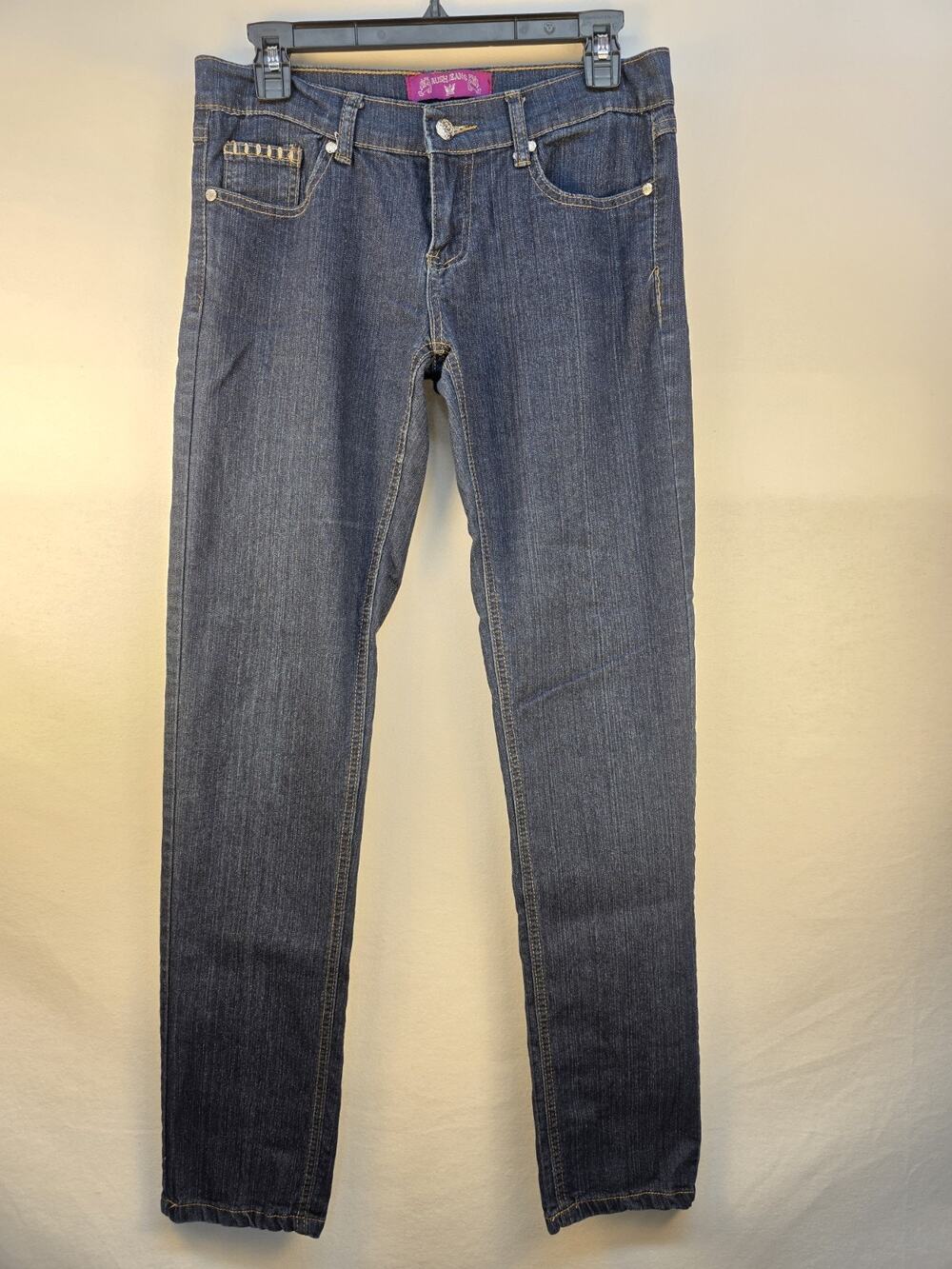 Rush Women's 9/10 Jeans Dark Wash Pants Everyday Wear Preppy Jeans Blue Pockets